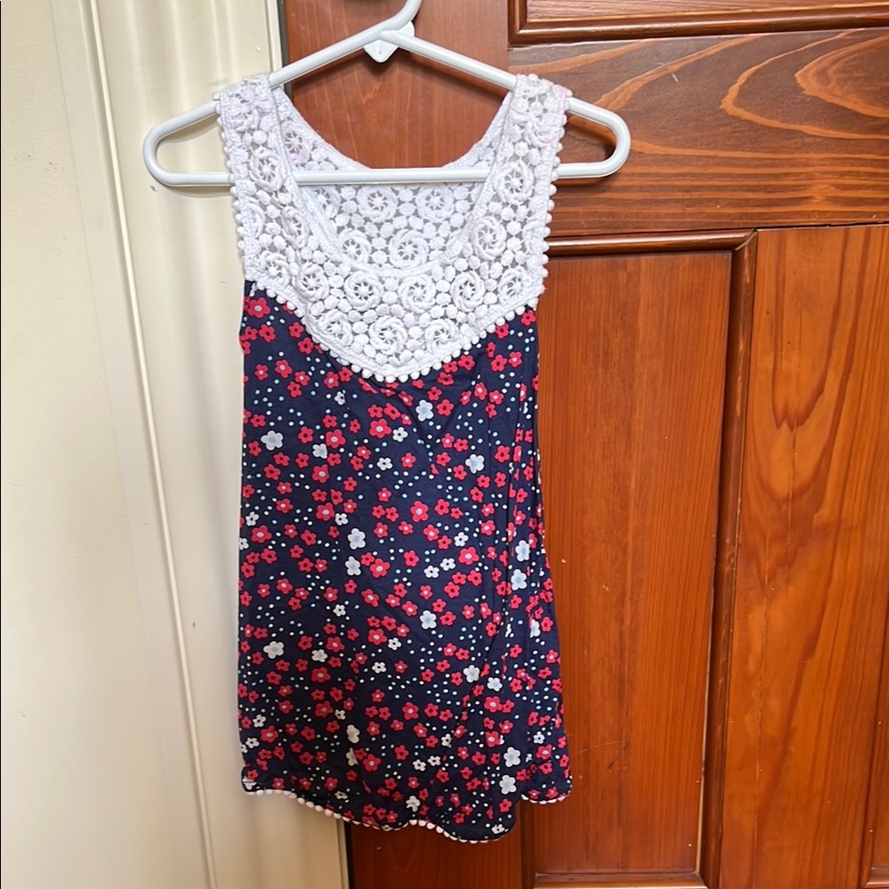 Floral Lace Trim Women's Top